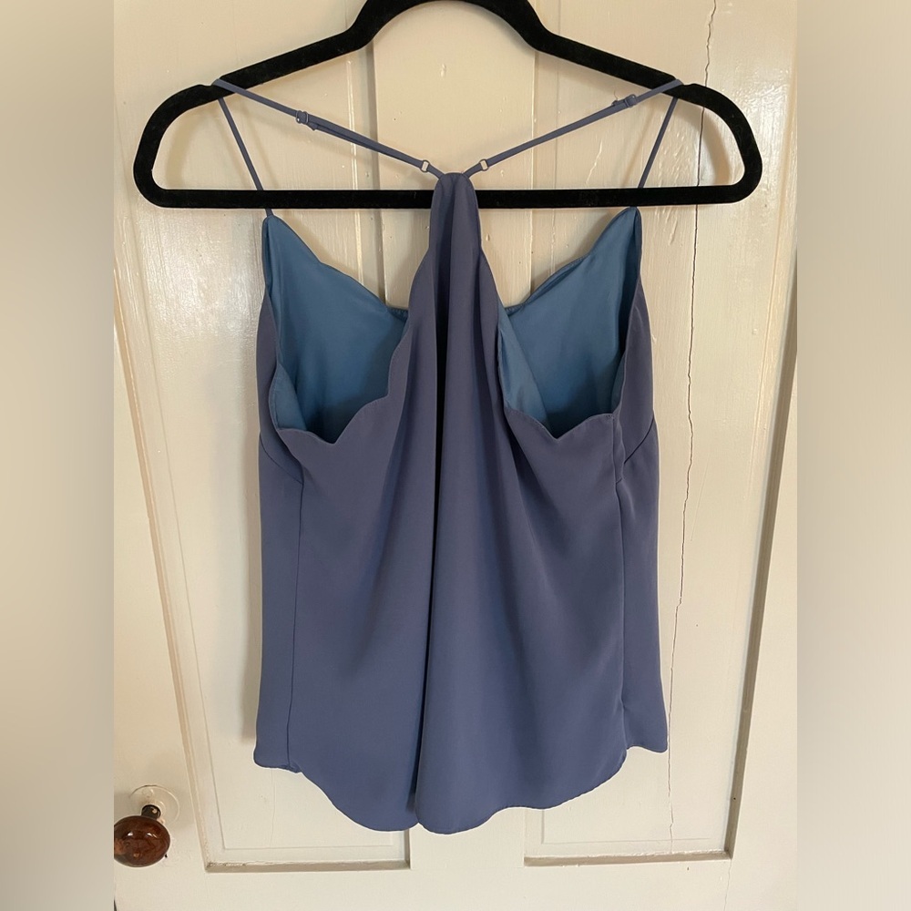 J. Crew Periwinkle Blue Camisole Top with Adjustable Straps Scalloped Neckline - Picture 11 of 13